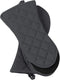 uxcell Canvas Oven Mitts, Heat Resistant Gloves Dutch Pot Holders, Non-Slip Grip, Cotton Inside Double Oven Gloves, with Hanging Loop, 1 Pair, Gra...