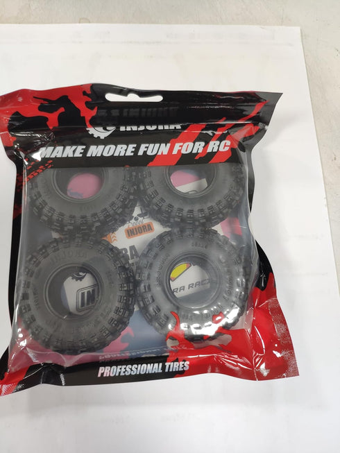 INJORA 1.0 Tires - 58 * 24mm Swamp Stomper S5 Tires for SCX24 AX24 TRX4M FCX24 1/24 1/18 RC Crawler Car,T1015...