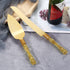 TANG SONG Simple Design Wedding Cake Knife and Serving Set for Parties Weddings Birthdays Anniversaries (Golden)...