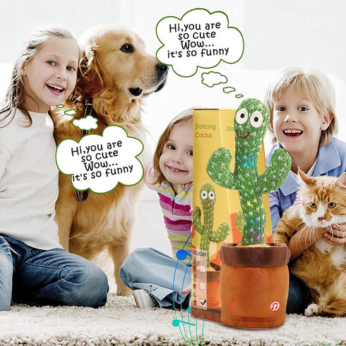 Emoin Dancing Cactus Baby Toys 6 to 12 Months, Talking Cactus Toys Repeats What You Say Baby Boy Toys, Dancing Cactus Mimicking Toy with LED Engli...