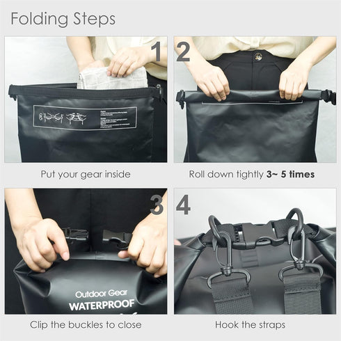 Waterproof Dry Bag Backpack 5L/10L/20L/30L/40L, Roll Top Floating Waterproof Storage Bags for Kayaking, Boating, Swimming, Hiking, Camping and Fis...