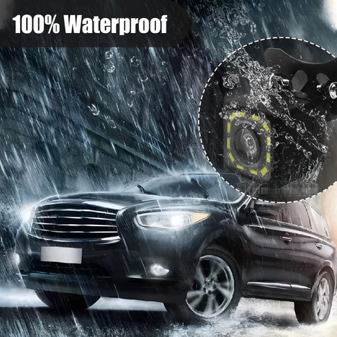 Car Backup Camera, Waterproof Ultra HD 12 LED Night Vision Rear View Camera, 170° Wide View Angle Long License Plate Frame Camera, Universal Cars,...