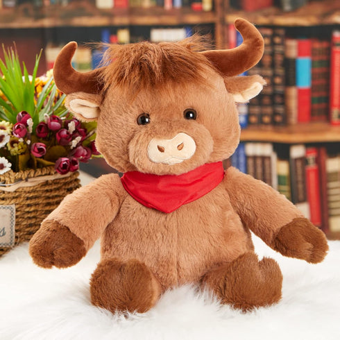 Houwsbaby 12" Highland Cow Stuffed Animal Scottish Highland Cow Plush Toys for Babies,Kids, Women Easter Valentine for Boys and Girls Women...