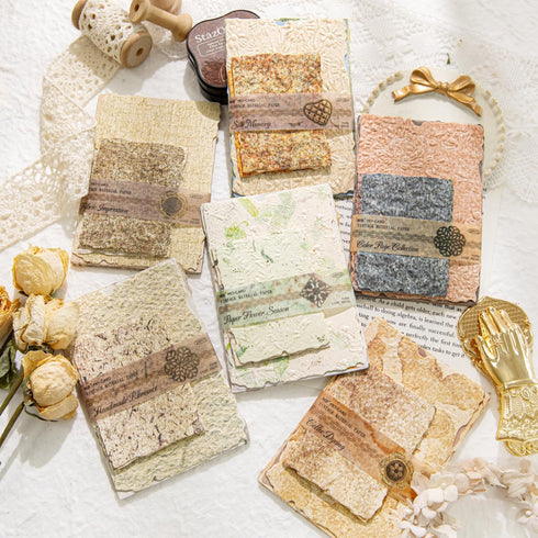 168 Sheets Small Textured Scrapbook Paper and 3D Embossed Collage Paper,6 Assorted Pack Deckled Edge Paper for Junk Journal Supplies, Mixed Media,...