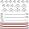 23PCS 8mm COB Led Strip Connectors Kit for COB led Strip Lights 2 Pin, 10pcs Transparent Connector, 6pcs L-Shaped Connectors, 2pcs Dual End, 4pcs ...