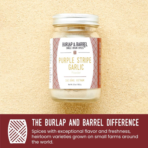 Burlap & Barrel Purple Stripe Garlic -As Seen on Shark Tank! Alternative to Fresh/Granulated Garlic- Savory Sweet Flavor to Tomato Sauces, Fried C...