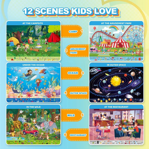 Search and Find Card for Kids Ages 4-6,3-8, Reusable Activity Mats with 4 Dry Erase Markers, Preschool Learning Activity, Educational Toys Gifts f...