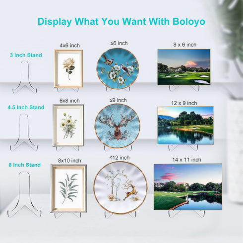 60-Degree Angle Acrylic Plate Stand, 3 Inch 2PC Clear Acrylic Display Easel, Clear Tablet Holder for Displaying,3" H x 3.125" W x 2.5" D (2 Pack)...