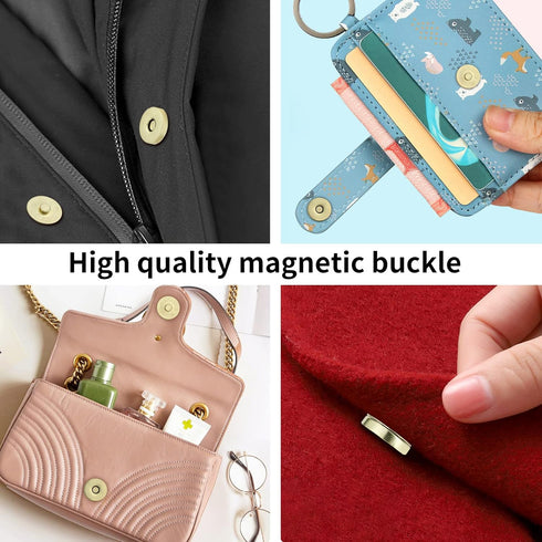 cuskena 100 Sets Gold Color,Magnetic Button Clasp Snaps 14mm, for Purse Magnetic Clasp for Bag Closure Magnetic snap Button Replacement Set. Great...