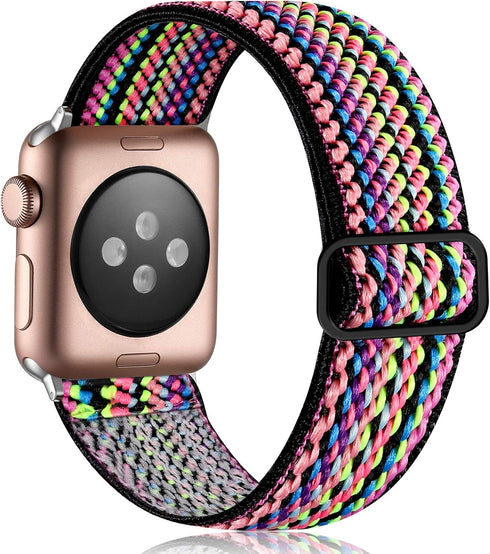 Stretchy Nylon Solo Loop Compatible with Apple Watch Band 40mm 41mm 38mm 42mm 44mm 45mm 46mm 49mm, Adjustable Elastic Braided Straps for iWatch Se...