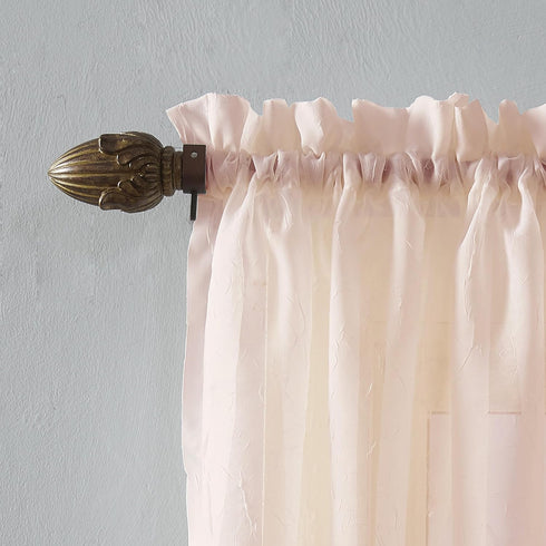 No. 918 Erica Crushed Sheer Voile Rod Pocket Curtain Panel, 51" x 84", Whisper Pink...