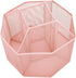 Annova Mesh Desk Organizer Rotate with 5 Compartments Spinning Tidy Candy/Pen Holder Office, Art Supply, Storage, Classroom, Home (Light Pink)...