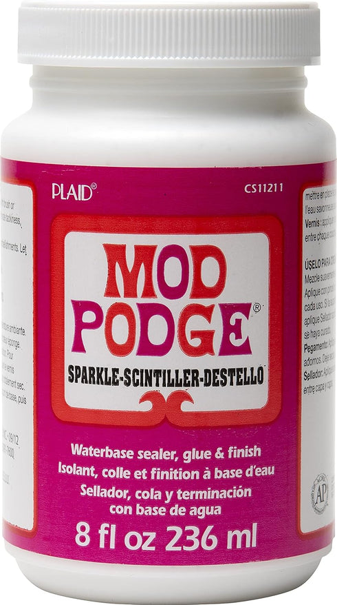 Mod Podge Waterbase Sealer, Glue and Finish (8-Ounce), CS11211 Sparkle...