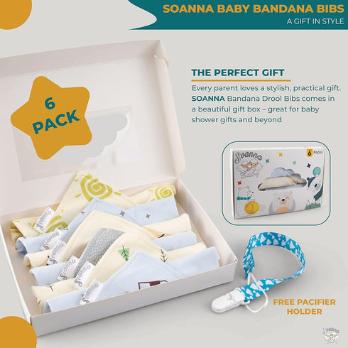 Soanna Baby Bandana Bibs 6 packs Bandana Drool Bibs 100% Cotton for Unisex Boys Girls SOFT And ABSORBENT...