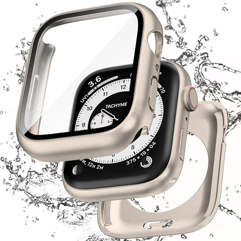 2 in 1 Waterproof Case Compatible with Apple Watch 40mm Series 6/5/4/SE with Tempered Glass Screen Protector, Full Coverage Bumper Cover for iWatc...