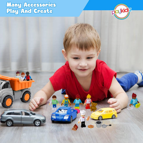 8 Toy Figures & Playsets, 2 Inch Play Peoples Set, Early Development Family Figurines for Kids, Pretend Play Toys for Children 3+ (23Pcs)...