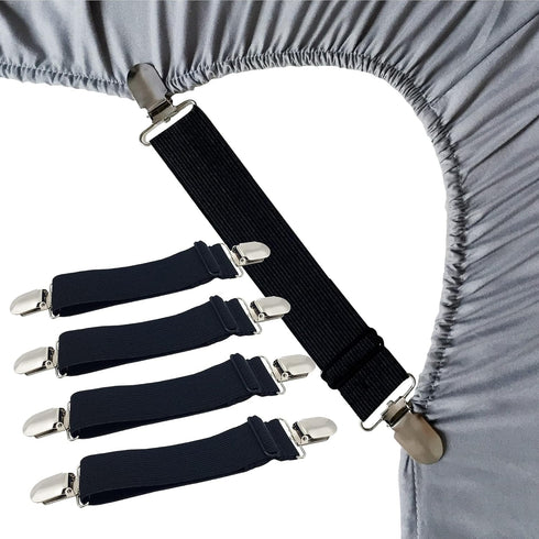 Sheet Straps Bed Sheet Keeper Holder for Corners Sheet Stays Suspender Clips Fitted Sheet Holder Clips Garters Fasteners Mattress Clamps...