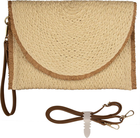 Summer Straw Crochet Beach Bag Woven Handbag Clutch Boho Purse for Women...