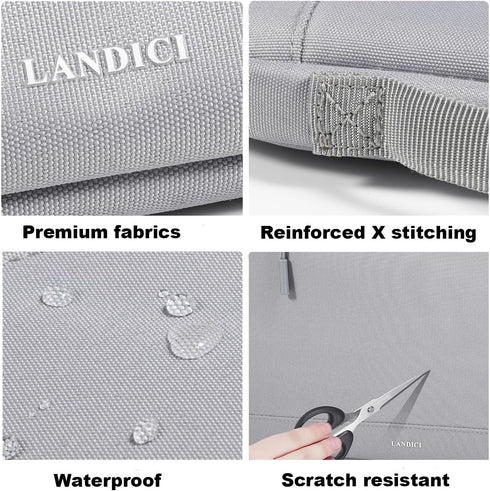 LANDICI 360°Protective Laptop Sleeve Carrying Case 13 13.3 Inch, Waterproof Slim Computer Cover Bag for MacBook Air 13 M1/M2/M3, MacBook Pro 13, S...