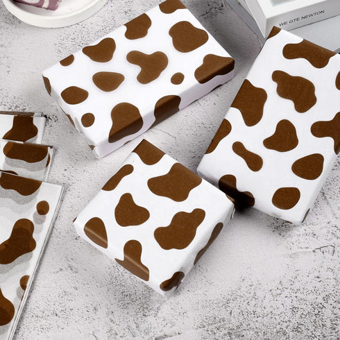 Bolsome 100 Sheets 20 x 14 Inch Brown Cow Print Tissue Paper Highland Cow Print Tissue Paper for for Gift Wrapping, Birthday, Baby Shower, Cow The...