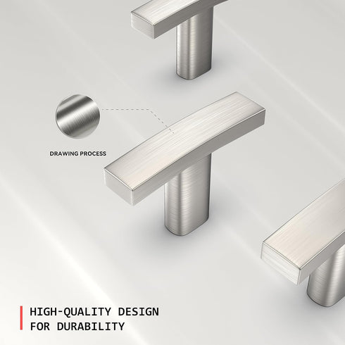 homdiy 10 Pack Brushed Nickel Cabinet Knobs Silver Drawer Knobs Kitchen Cabinet Knobs - Solid Zinc Alloy T Cabinet Handle Single Hole for Cupboard...