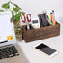 Wood Pencil Holder for Desk, Wooden Pen Pencil Organizer with 4 Compartment, Multi-Functional Desk Organizer for Pen Pencil Office Supplies Remote...
