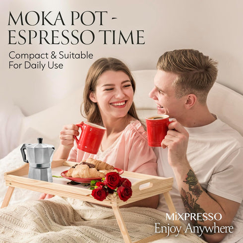 Mixpresso 3 Cup Moka Pot Cuban Coffee Maker, Moka Pot for Gas, Electric Stove Top, Classic Italian Coffee Maker, Stovetop Espresso Maker, Camping ...