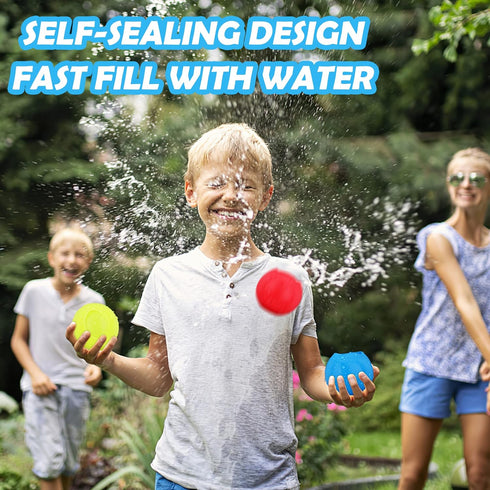 Water Balls 12 Pack Reusable Quick Fill Water Balloons Bombs Splash Soaker Ball Summer Outdoor Indoor Water Fight Toy for Kids Backyard Pool Activ...