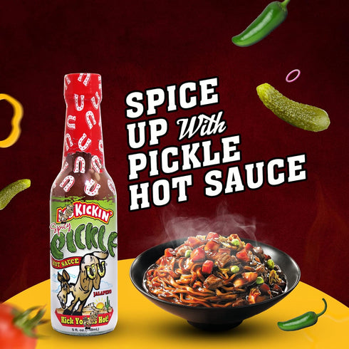 KICKIN' Spicy Pickle Hot Sauce - 5 oz - Premium Gourmet Jalapeno Hot Sauce for Chicken Wings and Burgers–Perfect Stocking Stuffers or Christmas Gi...