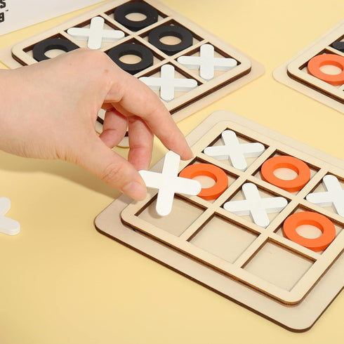 Tic Tac Toe XO Wooden Board Games Desk Toys 3 Pack Classical Family Children Kids Educational Toy...