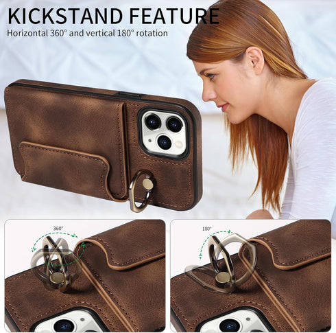 Asuwish Phone Case for iPhone 11 Pro Max 6.5 Wallet Cover with Tempered Glass Screen Protector and Ring Stand Credit Card Holder Slot Leather Cell...