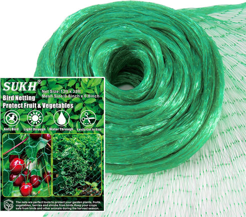 Sukh Bird Netting for Garden 13x33ft - Garden Netting Mesh Netting for Garden Protection Heavy Duty Bird Netting Garden Fence Plant Netting Chicke...