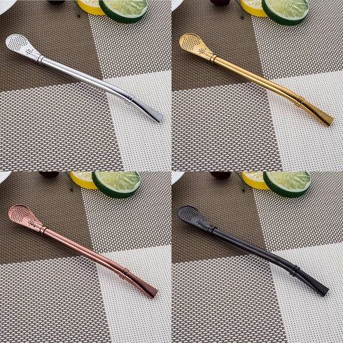 Hihelp 4 PCS Stainless Steel Straws Yerba Mate Bombilla Drinking Straws Free Cleaning Brush Include, Colorful, 6 Piece Set...