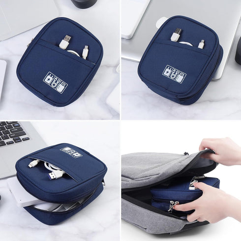 Storage Pouch for Small Electronics and Accessories,Tech Bag,Electronic Organizer Case Compatible with MacBook Laptop Charger,Mouse,Cables,Hub,Pow...