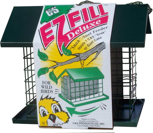 C&S Wild Bird EZ Fill Deluxe Single Snak/Suet Feeder with Roof & Platform...