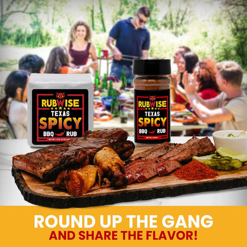 RubWise Texas Style Spicy Brisket Rub | All-Natural Dry BBQ Rubs and Spices for Smoking and Grilling | Robust and Savory Barbecue Meat Seasoning f...