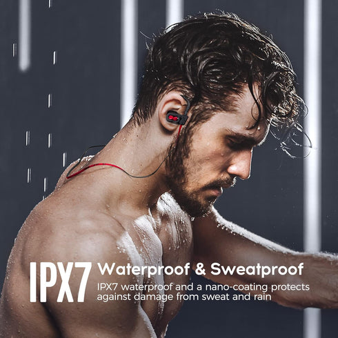 Bluetooth Headphones, Deep Bass Wireless Running Headphones w/16 Hrs Playtime, Bluetooth Earbuds in-Ear w/Earhooks, IPX7 Waterproof Sports Earphon...
