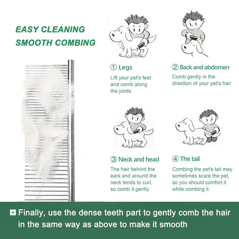 3 Pack Metal Comb For Dogs,Cat Grooming Comb,Dog Combs,Doodle Comb,Shedding Comb,For Professional Grooming Tool For Long And Short Haired Dog,Cat ...