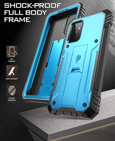 Poetic Revolution Case for Samsung Galaxy A72, Built-in Screen Protector Work with Fingerprint ID, Full Body Rugged Shockproof Protective Cover Ca...