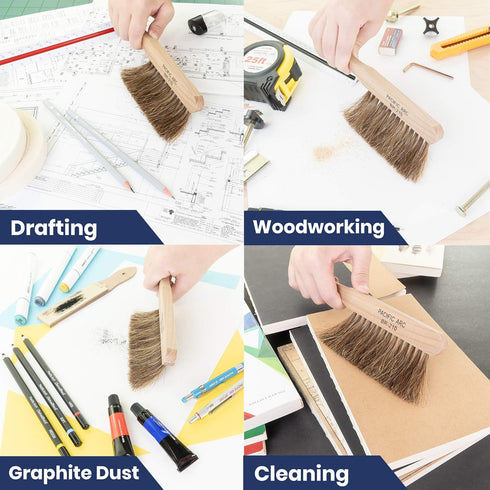 Professional Horse Hair Dust Foxtail Brush, 9 Inches for Work, Outdoor, Furniture...