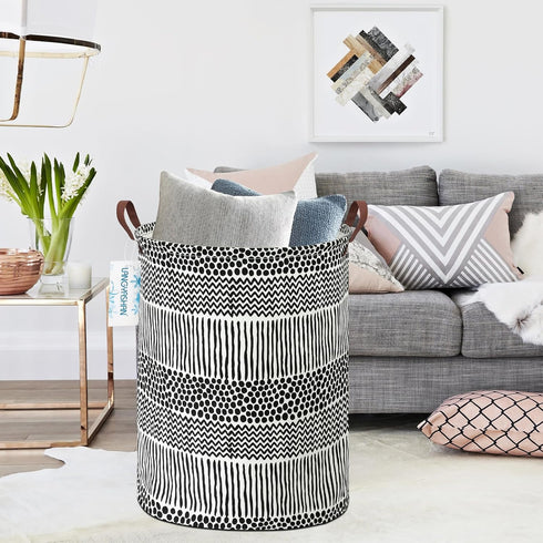 LANGYASHAN Laundry Basket Canvas Fabric Collapsible Organizer Basket for Storage Bin Toy Bins Gift Baskets Bedroom Clothes Children Nursery Hamper...