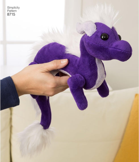 Simplicity 8715 Children's Stuffed Animal Dragon Toy Sewing Patterns by Beezee Art, One Size Only...