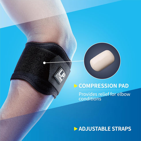 LP SUPPORT 751CA Adjustable Elbow Brace - Golf and Tennis Elbow Brace for Men & Women - for Tendon Pain Relief, and Sports Injury Recovery (Black ...