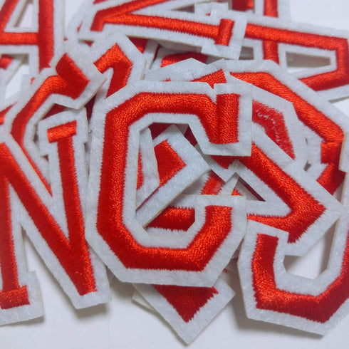 104 Pieces Iron on Letter Patches,bfuee Red Letter Patches Alphabet Embroidered Patch A-Z,for Hats Shirts Jeans Bags Red...