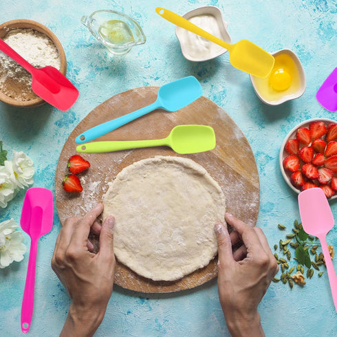 Patelai Silicone Spatulas, 7 Pieces 8.2 Inch Small Rubber Spoon Non Stick Kitchen Spatulas Heat Resistant Flexible Scrapers Baking Tool for Cookin...