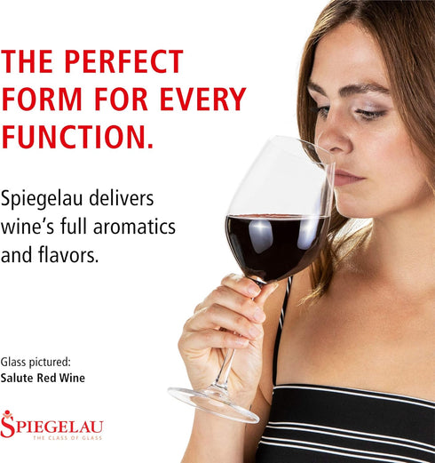 Spiegelau Salute Bordeaux Wine Glasses, Set of 4, European-Made Lead-Free Crystal, Classic Stemmed, Dishwasher Safe, Professional Quality Red Wine...