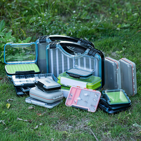 Goture 3Pcs Fly Fishing Box Double Sided Waterproof Tackle Case Flies Storage(Sponge Insert-4.25 * 3.07 * 1.26in)...