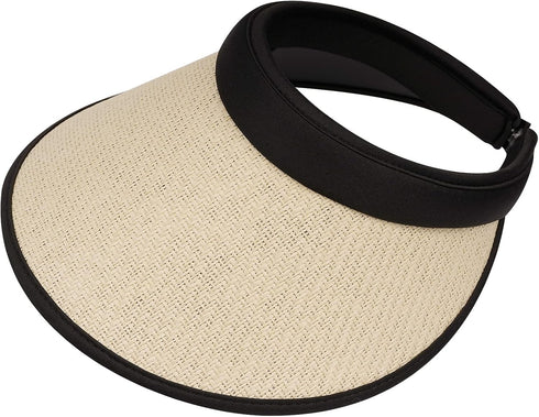 Wide Brim Sun Visor Hat Large UV Protective Golf Beach Cap Womens Beach Straw Hats Outdoor Tennis Caps Visors...