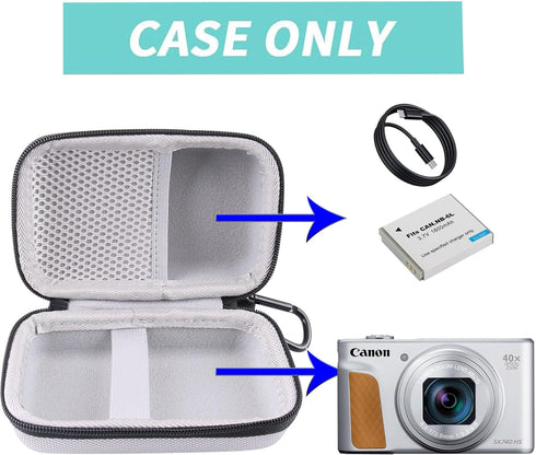 WERJIA Hard EVA Travel Case for Canon PowerShot SX720 SX620 SX730 SX740 G7X Digital Camera (grey)...