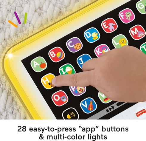 Fisher-Price Laugh & Learn Toddler Learning Toy Smart Stages Tablet Pretend Computer with Music & Lights for Ages 1+ Years...